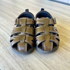 Infant Boys Dark Brown Fisherman Sandals, Size 4